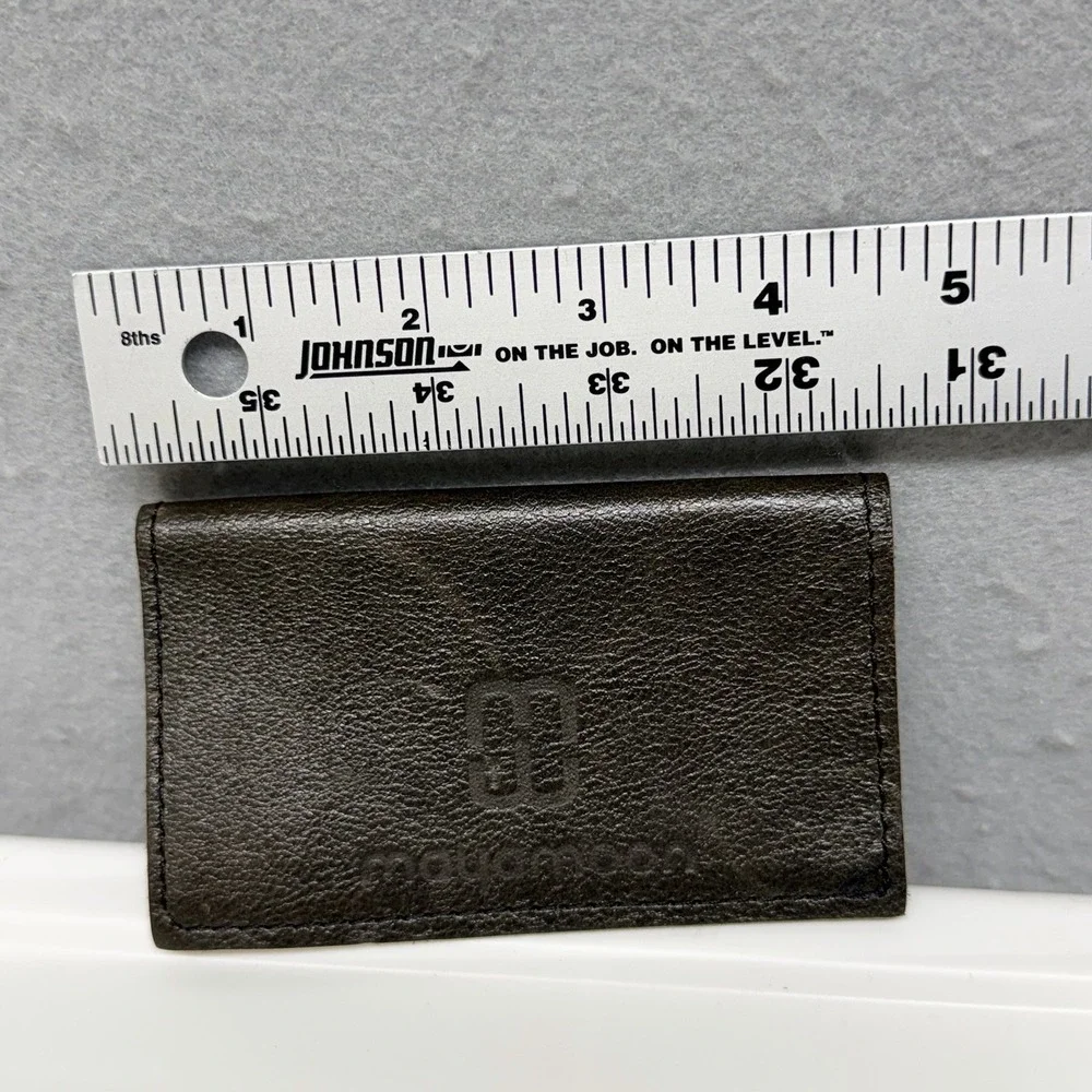 Mayamoon Leather Minimalist Business Card Holder Wallet Slim Brown Card Case